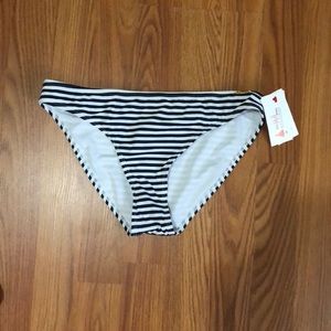 Navy and white striped bathing suit bottoms